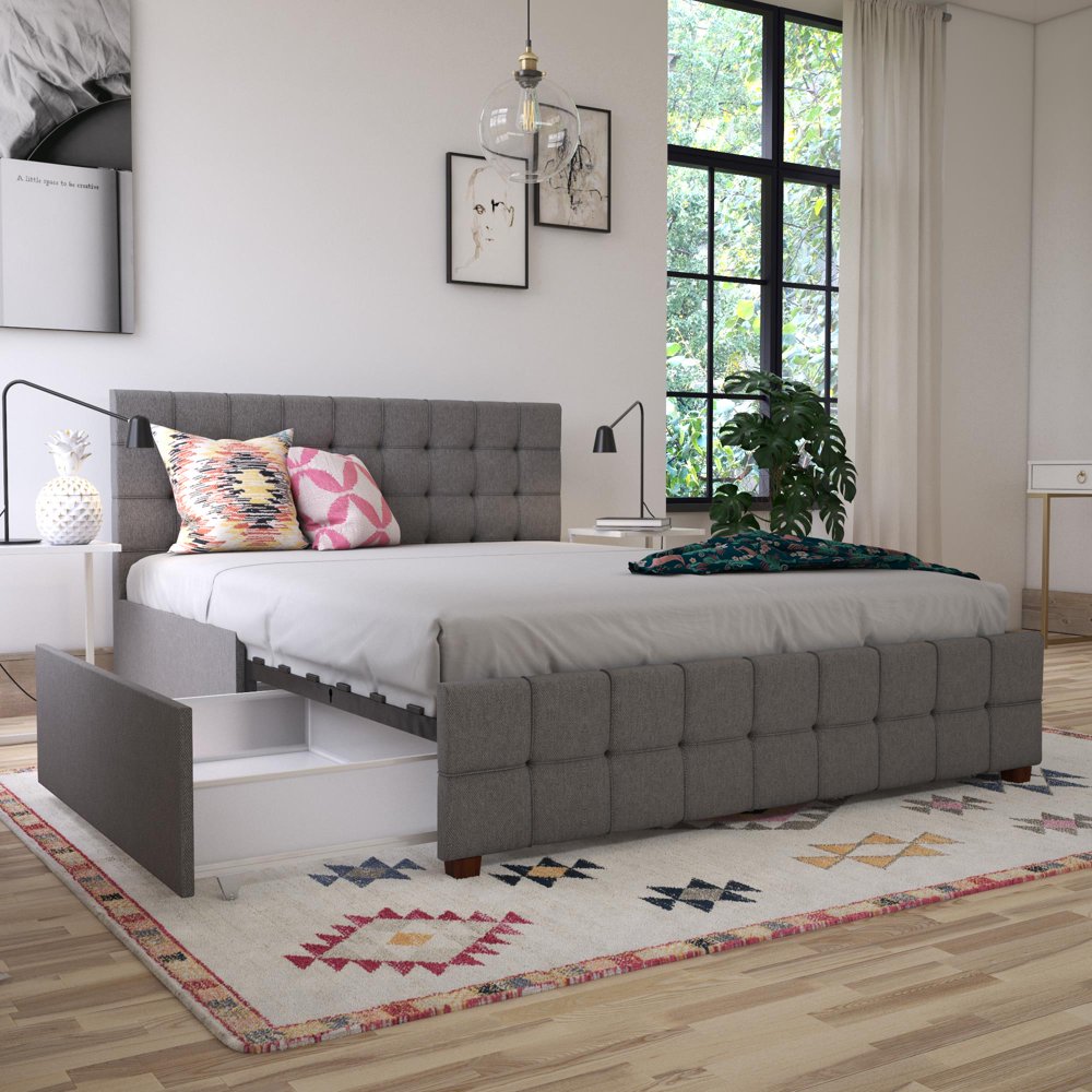 CosmoLiving by Cosmopolitan Elizabeth Upholstered Bed with Storage