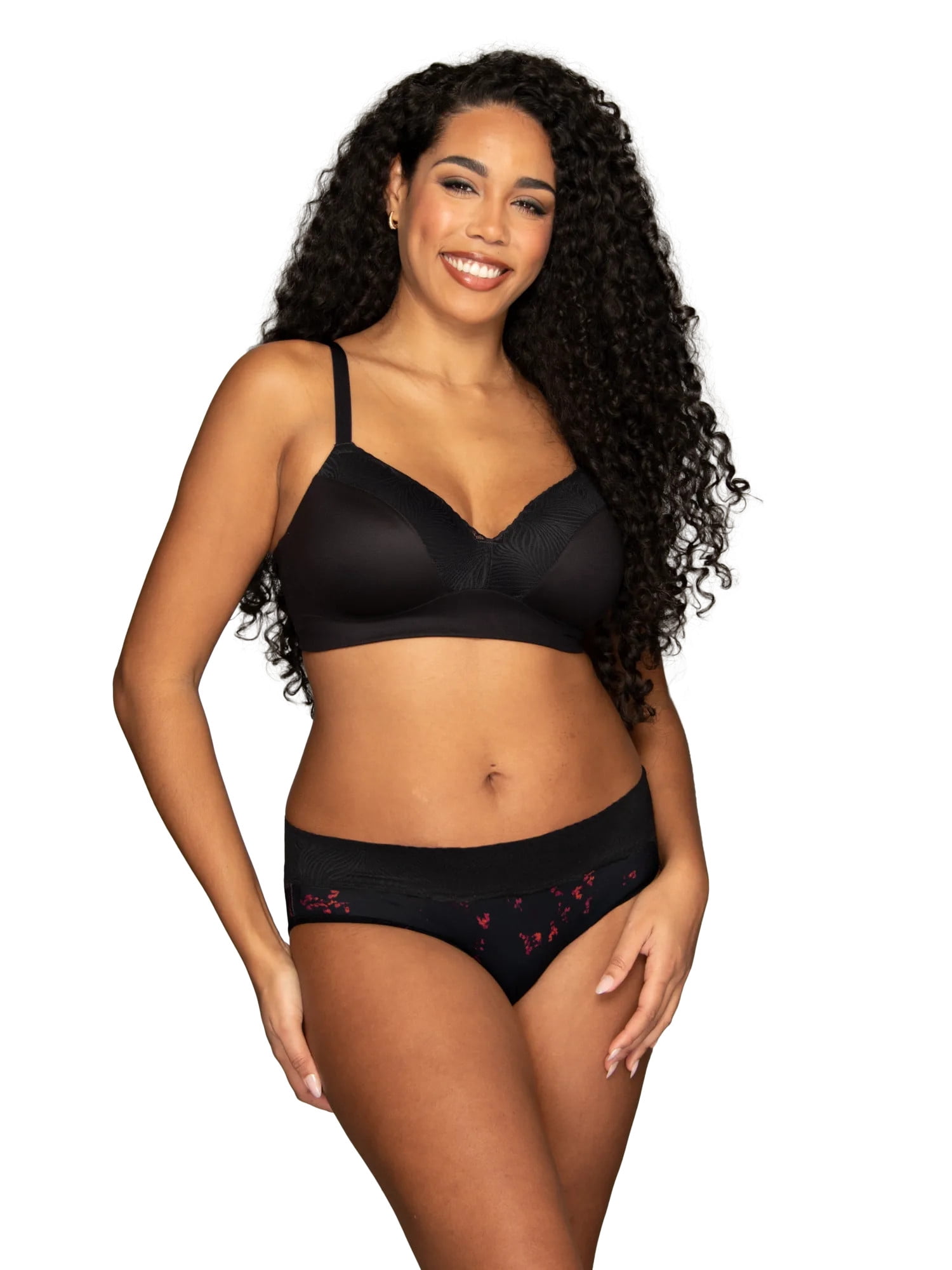 Vanity Fair Lingerie Women's Effortless Wireless Bra, Convertible Straps, Smooth Lace, Sizes S-3XL, Style 72125