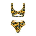 thumbnail image 4 of Rocae Sunflowers for Bikini Set for Women Two Piece Sexy High Swimsuits Split Crossover Bikini Medium, 4 of 9