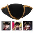 thumbnail image 4 of Hat For Carnival Pirate Style Black Artificial Leather 1Set For Men Women Children, 4 of 8