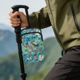 thumbnail image 4 of COEQINE Lightweigth Forearm Crutch Bag for Seniors Colorful Butterfly Teal Elbow Crutch Attachment, Zipper Pouch, 2 Pockets, Lightweight, for Walking Cane & Hiking Stick, 4 of 7