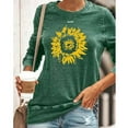 thumbnail image 2 of Women Sunflower Sweatshirt Funny Flower Graphic Shirts Floral Pullover Long Sleeve Top Crew Neck Casual Loose Clothes (Green M), 2 of 4