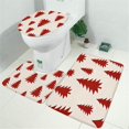 thumbnail image 2 of Red Christmas Tree Pattern Bathroom Rugs Sets 3 Piece,Toilet Cover Set,Absorbent Non Slip Bathroom Mats Sets with U-Shaped Contour Rug Toilet Rug Set, 2 of 5