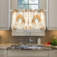 thumbnail image 2 of Yayeee Kitchen Curtains Tier Pair Light Filtering 27"x36" Rod Pocket Short Cafe Window Panel, Retro Rainbow, 2 of 7