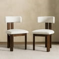 thumbnail image 1 of LivinVeluris Chairs Set of 2, Modern Dining Chairs Mid-Century, (White Teddy Velvet/Brown Legs Set of 2), 1 of 9