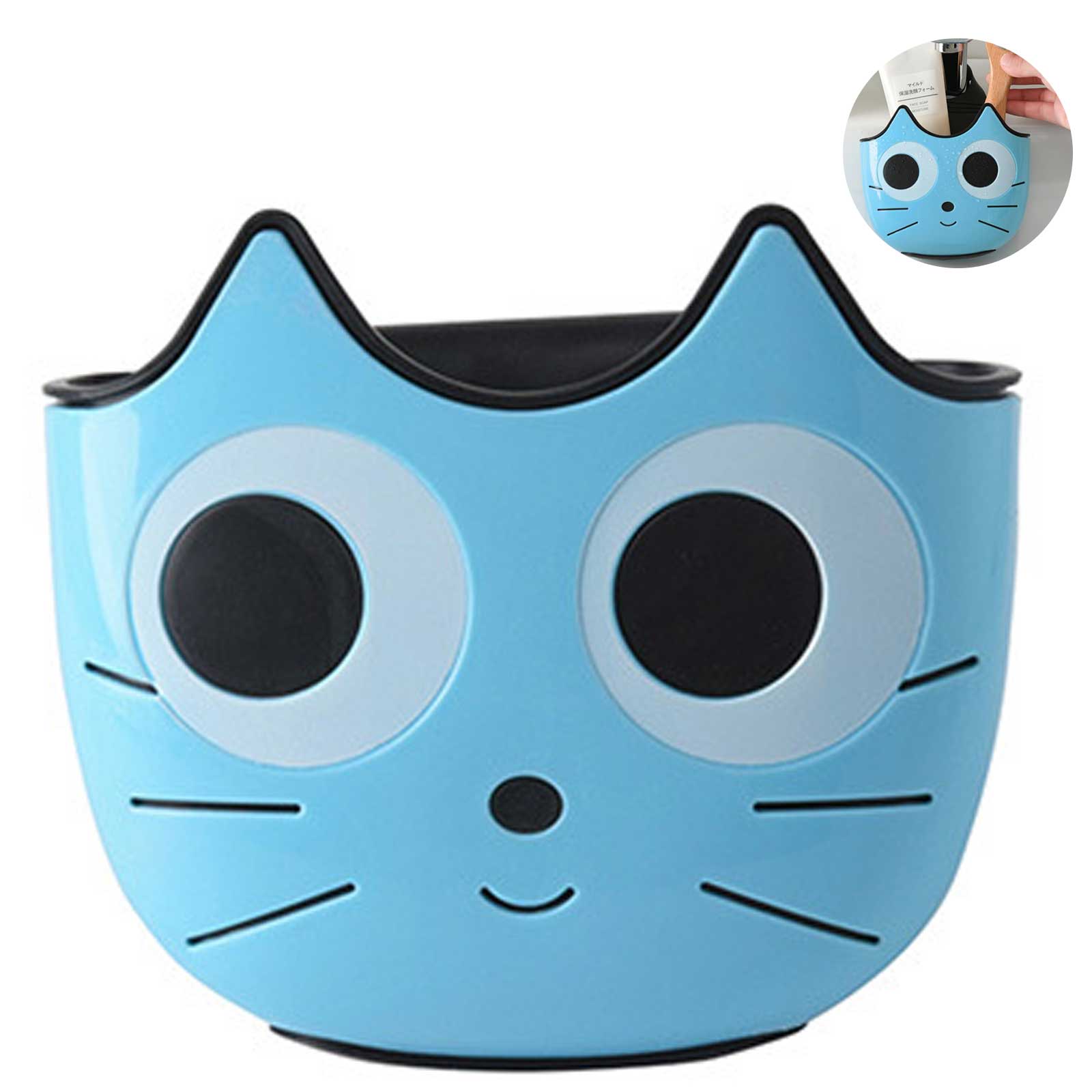Cartoon Cat Sink Drain Rack Multifunctional Storage Basket Rack for