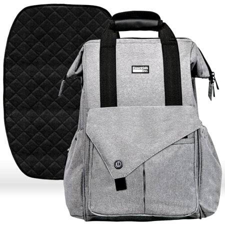 Diaper Bag Backpack with Stroller Straps, Baby Changing Mat & 13 Pockets - Insulated Milk Bottle Pockets, Water Resistant, Large Unisex Design for Men &