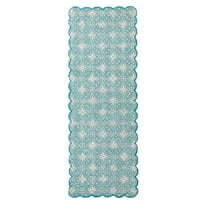 The Pioneer Woman Delilah 30" x 84" Scallop Runner Indoor Rug, Teal