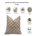 thumbnail image 4 of Fabdivine Block Print Throw Pillow Cover, 24x24 Inch Thick Linen Handmade Cushion Cover, Floral Print Boho Design Borwn Pillow Cover for Sofa and Couch, 4 of 5