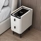 thumbnail image 2 of Solid Wood Bedside Table Nordic Style Smart Bedroom Nightstands with Wireless Charging USB Bluetooth Storage Cabinet My Lux Decor Round, 2 of 6