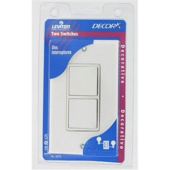 Leviton Mfg C22-05679-00W White Commercial Grade Decora AC Combination Switch Ro