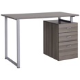 thumbnail image 1 of 47" Dark Wood Grain Computer Desk with Reversible Drawers - Home Office Writing Table, Metal Frame, 23.6" Depth, Ideal for Work & Study Spaces, 1 of 7