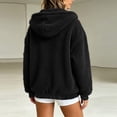 thumbnail image 4 of Staron Hoodies for Women Zip Up Hooded Soft Casual Comfy Loose Long Sleeve Solid Basic Fleece Jacket Coat Black S, 4 of 7