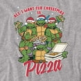 thumbnail image 2 of Teenage Mutant Ninja Turtles Christmas Pizza Unisex Adult Long-Sleeve T Shirt, Athletic Heather, Medium, 2 of 4