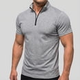 thumbnail image 1 of Ceisia Men's Slim Fit Half-Zip Stand Collar T-Shirts, Breathable Stretch Casual Summer Athletic Tops Gifts, 1 of 7