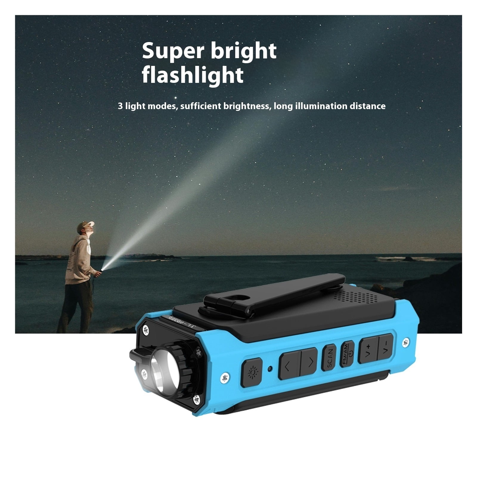 Radio De Survie Portable à Manivelle – Lampe Torche, Chargeur Téléphone, Alarme SOS, Radio FM/AM/SW