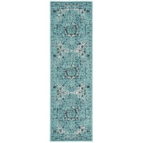 SAFAVIEH Evoke Teale Traditional Bordered Runner Rug, Light Blue, 2'2" x 11'