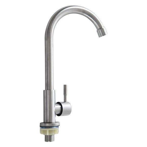 Stainless Steel Single Handle Single Hole Faucet Cold Water Faucet Only High Arc Sink Faucet For Kitchen Outdoor Garden And Bar