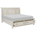 thumbnail image 2 of Traditional Style 1pc Queen Size Bed Footboard Storage Wire-Brushed White Finish Bedroom Furniture, 2 of 4