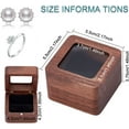 thumbnail image 2 of Square Wooden Ring Box with Window Walnut Vintage Jewelry Storage Box Coconut Brown Wedding Ring Bearer Box for Proposal Birthday Marriage Engagement 2x2x1.5inch 1pc, 2 of 9