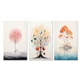 thumbnail image 2 of Designart "Impression of Solitude Minimal Watercolor Single Tree I" Landscape Trees Wall Art Set Of 3 - Trees Pink Canvas Set For Living Room Decor, 2 of 6
