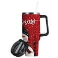 thumbnail image 2 of 30oz insulated car cup with handle and straw suitable for all ages Stainless steel vacuum insulated cup. Red Scarf Snowman, 2 of 10