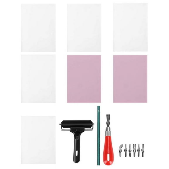 Rubber Carving Kit: Complete Stamp Block Making Set for Printmaking and Art Craft with Cutting Machine Tools