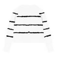 thumbnail image 4 of Tao Tao Middle Big Girls Half Zip Striped Loose Sweater Mock Turtleneck Pullover Fall Fashion Outfit Winter Trendy Clothes White 7 Years, 4 of 4