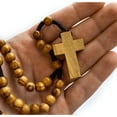 thumbnail image 2 of Olive Wood Robe Rosary with Dangling Cross Pendant, 2 of 4