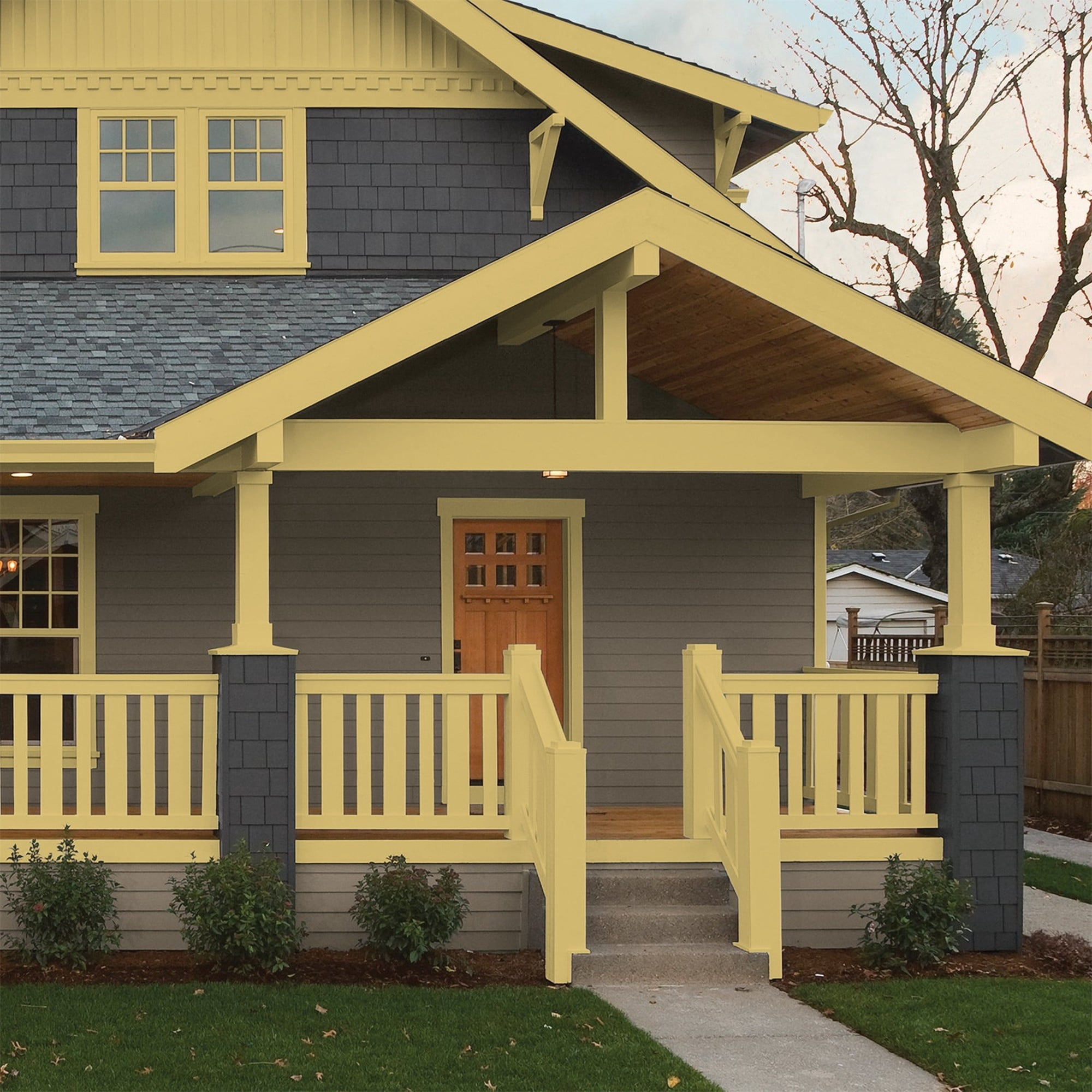 Glidden HEP Spicy Mustard / Yellow Semi-Gloss Exterior Paint with Primer, 1 Quart