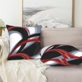 thumbnail image 4 of Abstract Red and Black Stripes Throw Pillow Covers 16x16 Inches Set of 2, Decor Decorative Gray Pillow Case Square Cushion Covers for Sofa Bed Couch Living Room, 4 of 7