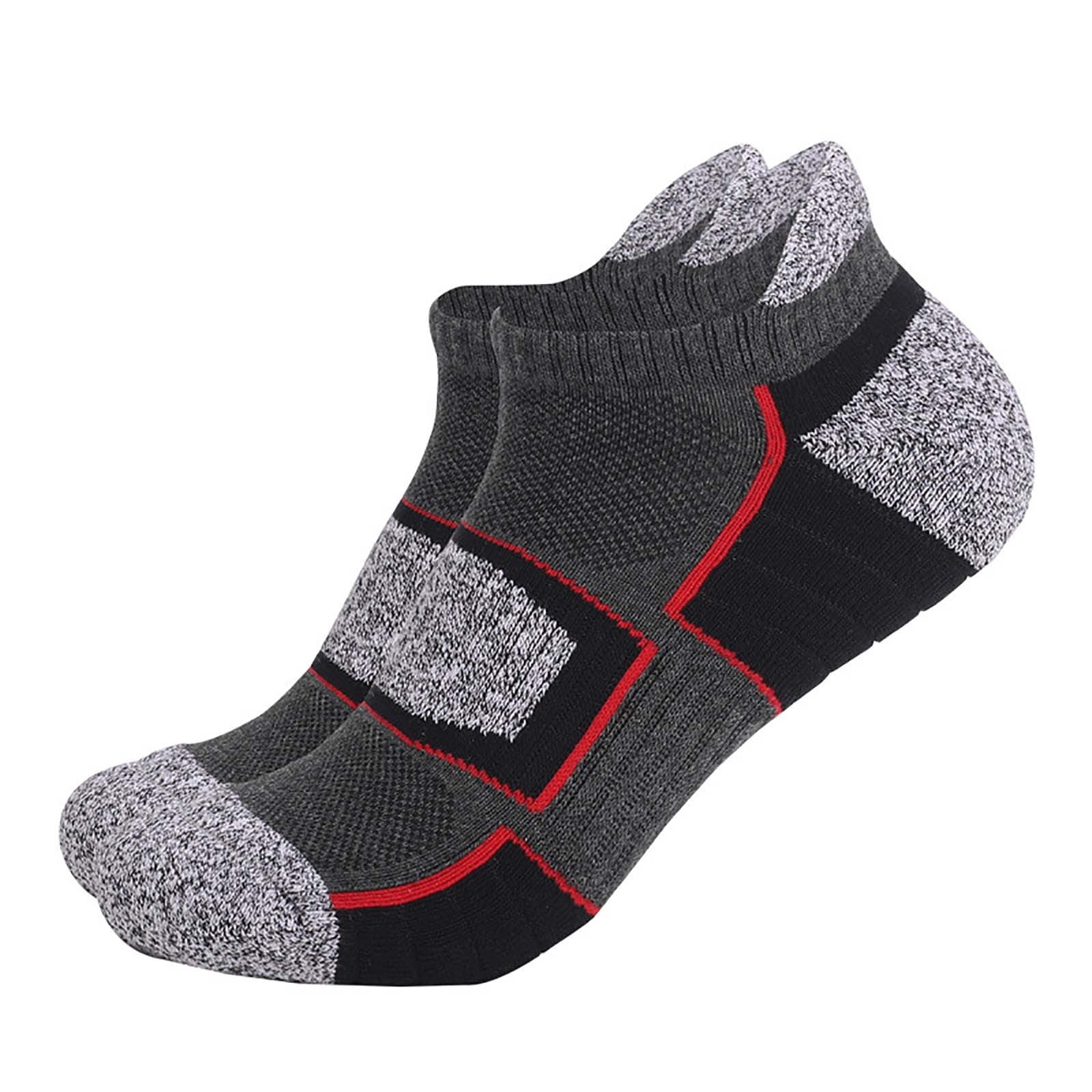 Wancir Mens Ankle Sport Socks 6 Pairs Cotton Cushioned Running Socks Breathable Anti-Blister Low Cut Tab Athletic Socks