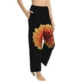 thumbnail image 3 of Kdxio Women's Comfy Stretch Orange DaliaPrint Drawstring Pajama Pants-XX-Large, 3 of 9