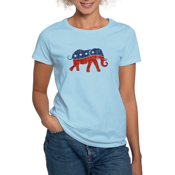 CafePress - Glitter Republican Elephant T Shirt - Women's Classic T-Shirt