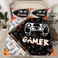 thumbnail image 2 of Homewish Abstract Gamer 4pcs Bed Sheets For Teens Boys Girls,Video Game King Sheets,Black Orange Super Cozy Sheet Set,Lightweight Room Decor, 2 of 7