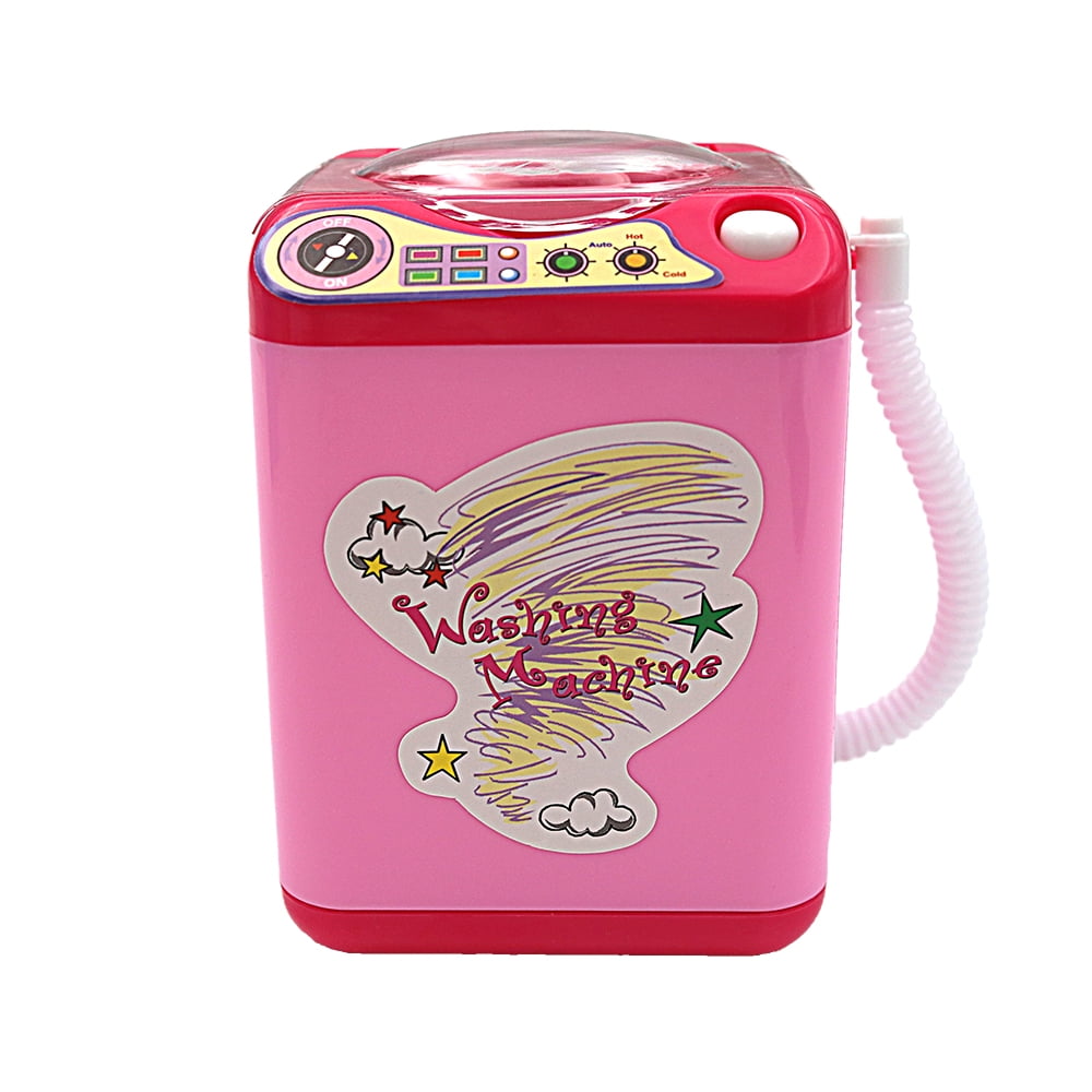 Mini Washing Machine for Makeup Brushes, Mini Toy Washing Machine,Pink Automatic Electric Beauty Sponge Washing Machine Clean Machine Cleaner for Make Up, Foundation Brush, Dollhouse and Girls