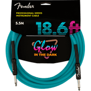 Fender Professional 18.6 Foot Glow in the Dark Instrument Cable Blue #0990818108