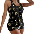 thumbnail image 2 of Baqcunre Womens Pajamas Valentine Day Heart Love Print Sleeveless Set Casual Vest Two Piece Suit(Black S-XXL),Lounge Sets For Women Pajama Set Womens Loungewear Set Holiday Outfits For Women 2023, 2 of 8