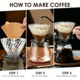 thumbnail image 6 of Pour over Coffee Dripper Coffee Filter for 1-4 Cups Reusable Coffee Maker Heat- Glass y9233, 6 of 6