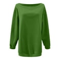 thumbnail image 5 of felwors Womens Off the Shoulder Sweatshirt Long Sleeve Pullover Tops Oversized Sweatshirts Trendy Fall Outfits Green, XL, 5 of 5