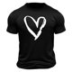 thumbnail image 4 of Tops para hombre, blusas y camisas de cuello redondo y manga corta para hombre. Camiseta/camisa informal de cuello redondo y manga corta con estampado de corazones para hombre. Tops de poliéster para, 4 of 4