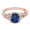 thumbnail image 3 of 1.50 Carats Diamond And Created Sapphire Engagement Ring In 10K Solid Rose Gold, 3 of 4