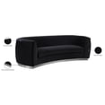 thumbnail image 5 of Pemberly Row Contemporary Black Velvet Sofa with Sturdy Stainless Steel Base, 5 of 8