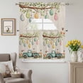 thumbnail image 6 of Easter Eggs Swag Curtains Valance & Tier Set, Truck with Egg 3 Pcs Set Kitchen Swag Valances and Tiers 24 Inch Length Rod Pocket Curtain Drapes for Bedroom, 6 of 9