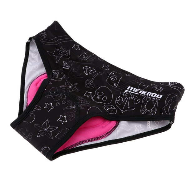 Pantalones cortos de la ropa interior de la bicicleta de la bici de la bicicleta de las mujeres bragas 3d gel acolchado pantalones xxl SM SunniMix Ropa interior de ciclo de la mujer