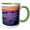 Green/White, variant on 3drose, Usa, Oregon. Seal Rock State Recreation Site Sunset at Low Tide, 11oz Two-tone Red Mug