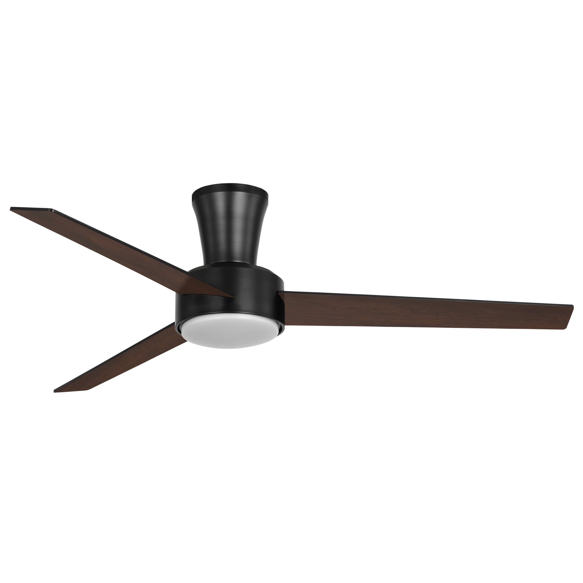 Mainstays 52-Inch Black Low-Profile DC Ceiling Fan with Integrated LED Light, Remote Control, 6 Speeds, and Fast-Install Blade System