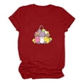 thumbnail image 1 of Daisyyozoid T-Shirt de Pâques pour Femmes, Mignon Imprimé Bunny, Manches Courtes Décontractées, 1 of 4