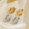 thumbnail image 3 of DESIGNICE Earrings,Earrings For Women,Stylish Gold Plated,Stainless Steel Earrings,Thick Open Lightweight Hypoallergenic Twisted Earrings, 3 of 6