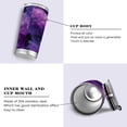 thumbnail image 2 of 11oz Double-Wall Vacuum Insulated Stainless Steel Tumbler with Straws Sports Mugs BPA-Free Purple and Black Tie-dye Texture, 2 of 7